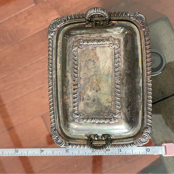 Vintage WM Rogers Silver Butter Dish Small EP on copper Lead Mount - Picture 4 of 7